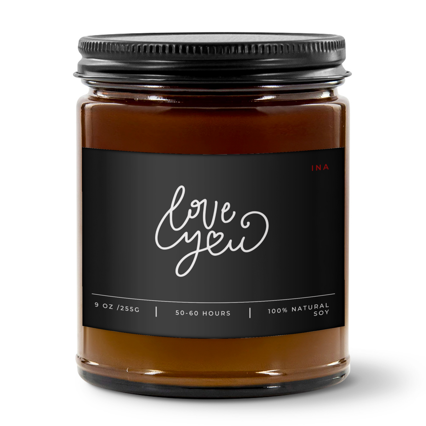 LOVE YOU | Amber | Premium Hand-Poured Soy Wax | Wellness Candle for Self-Love
