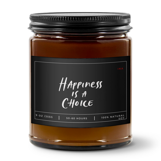 Happiness Is A Choice  | Amber | Premium Hand-Poured Soy Wax | Wellness Candle for Self-Love