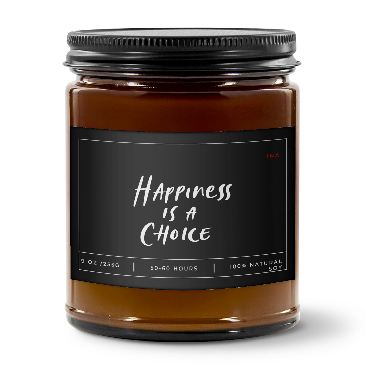 Happiness Is A Choice  | Amber | Premium Hand-Poured Soy Wax | Wellness Candle for Self-Love