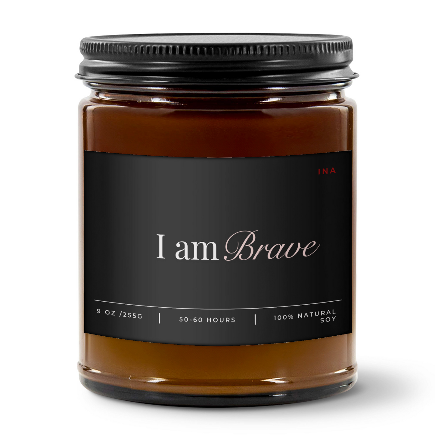 I Am Brave  | Amber | Premium Hand-Poured Soy Wax | Wellness Candle for Self-Love