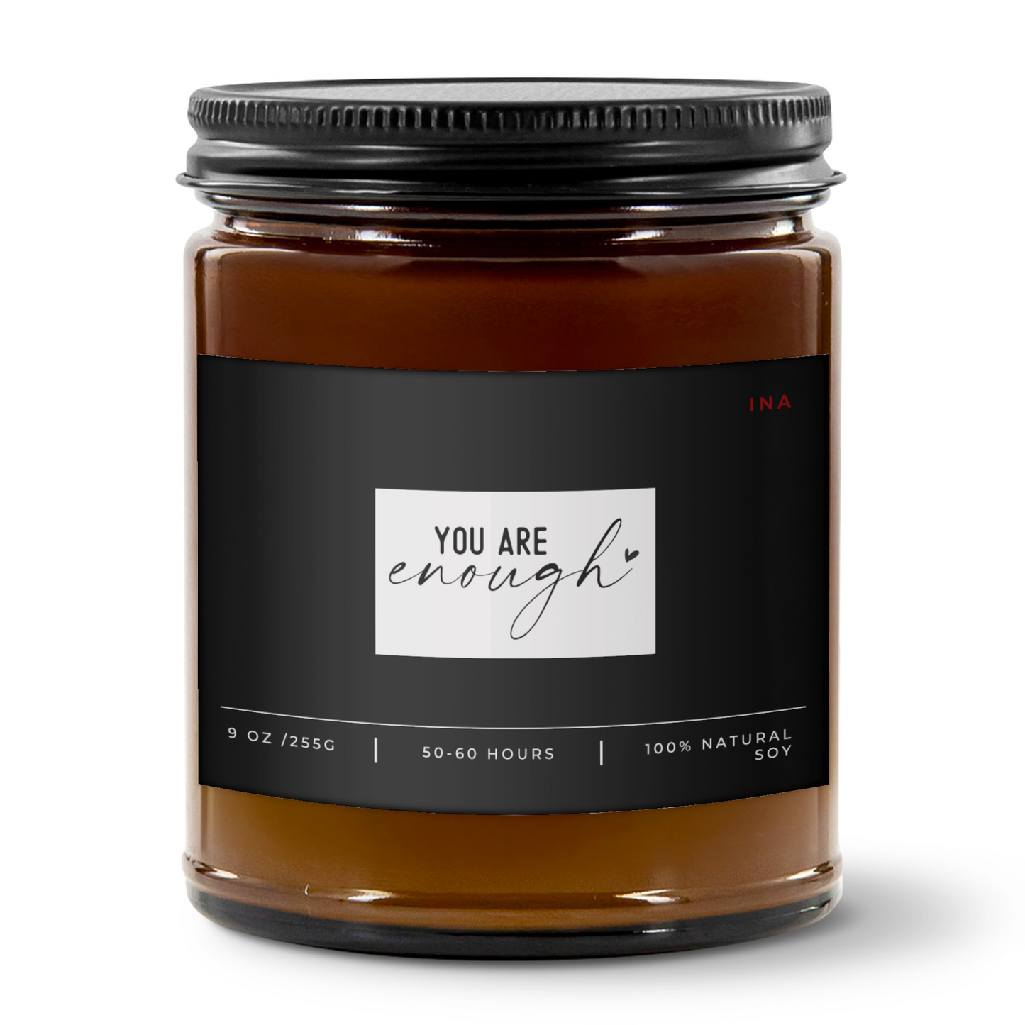 You Are Enough  | Amber | Premium Hand-Poured Soy Wax | Wellness Candle for Self-Love