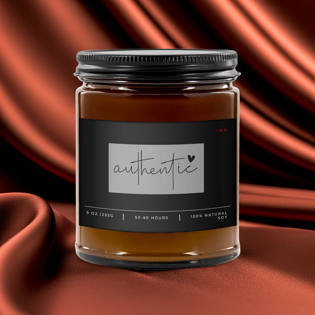 AUTHENTIC | Amber |  Premium Hand-Poured Soy Wax | Wellness Candle for Self-Love