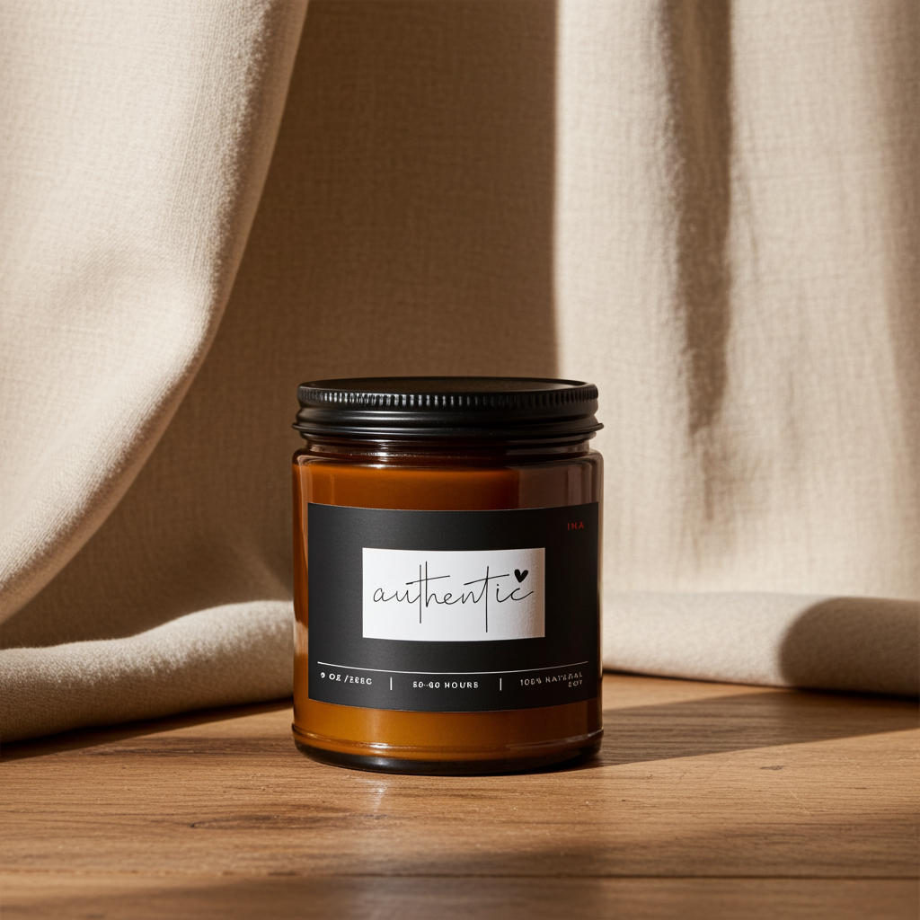 AUTHENTIC | Amber |  Premium Hand-Poured Soy Wax | Wellness Candle for Self-Love